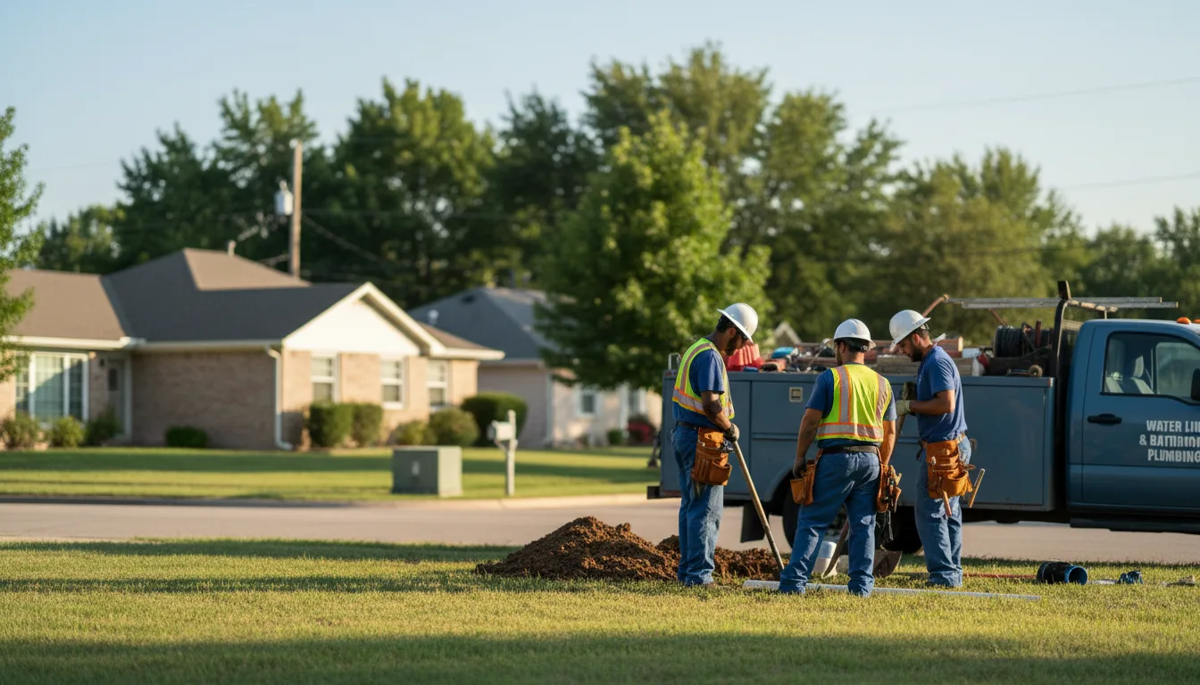 Residential water line and bathroom plumbing service in Schofield, WI